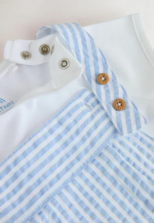 Комплект из топа и боди с коротким рукавом, хлопок, Regular fit set, Next stripe, синий — фото 3