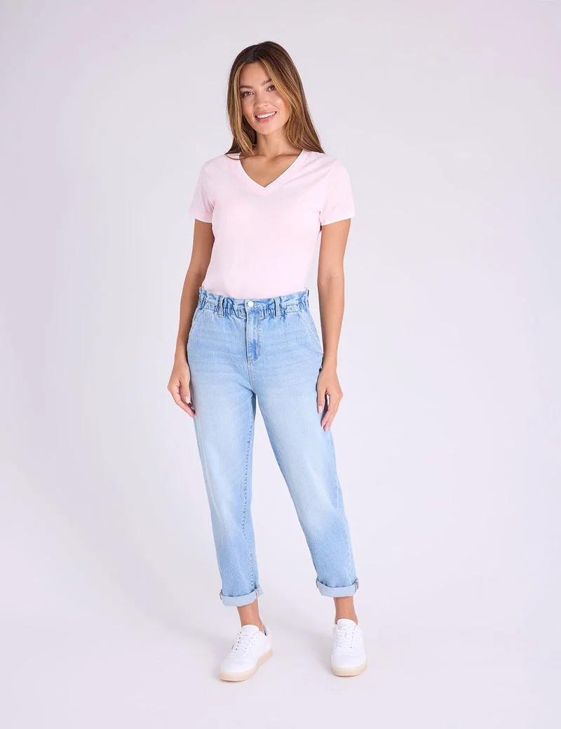 Футболка U.S. Polo Assn Double Band V-neck, светло-розовый — фото 3