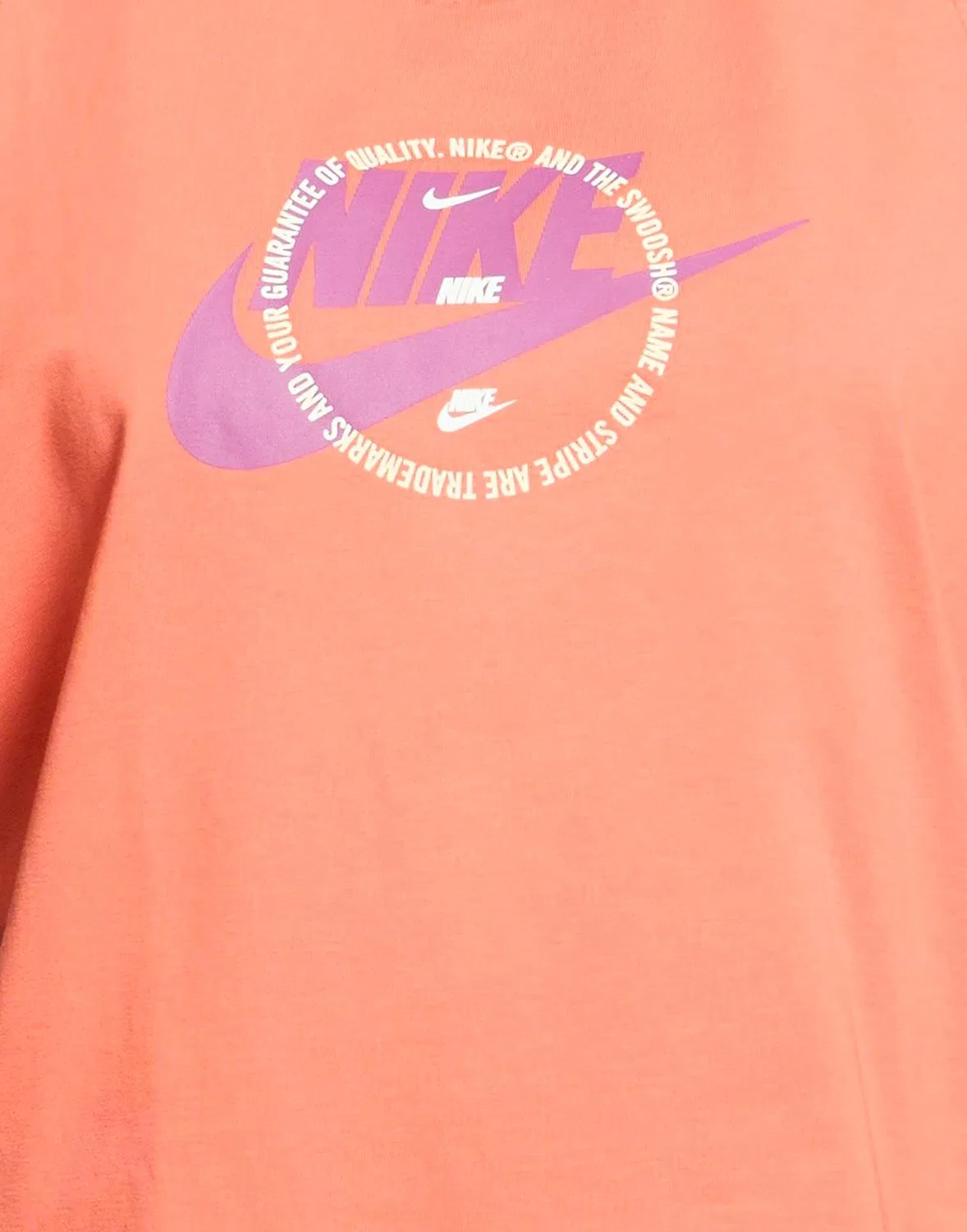 Женский кроп-топ с принтом Nike, оранжевый — фото 4