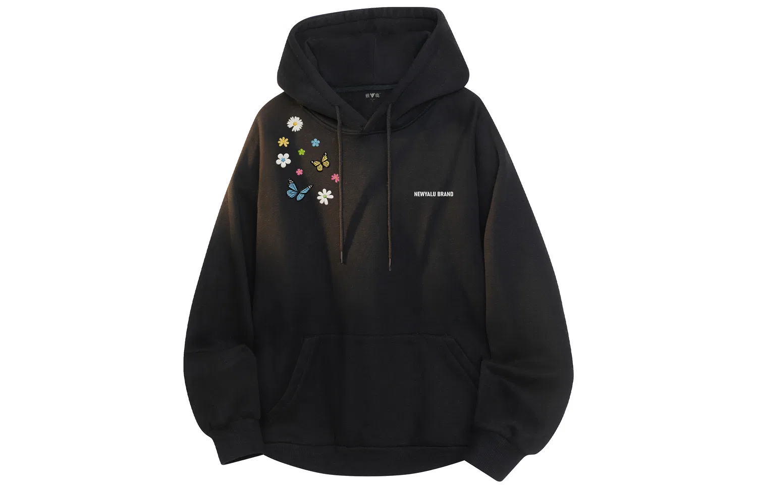 Детский свитшот с капюшоном утепленный Black (All-Season Thin) YALU
