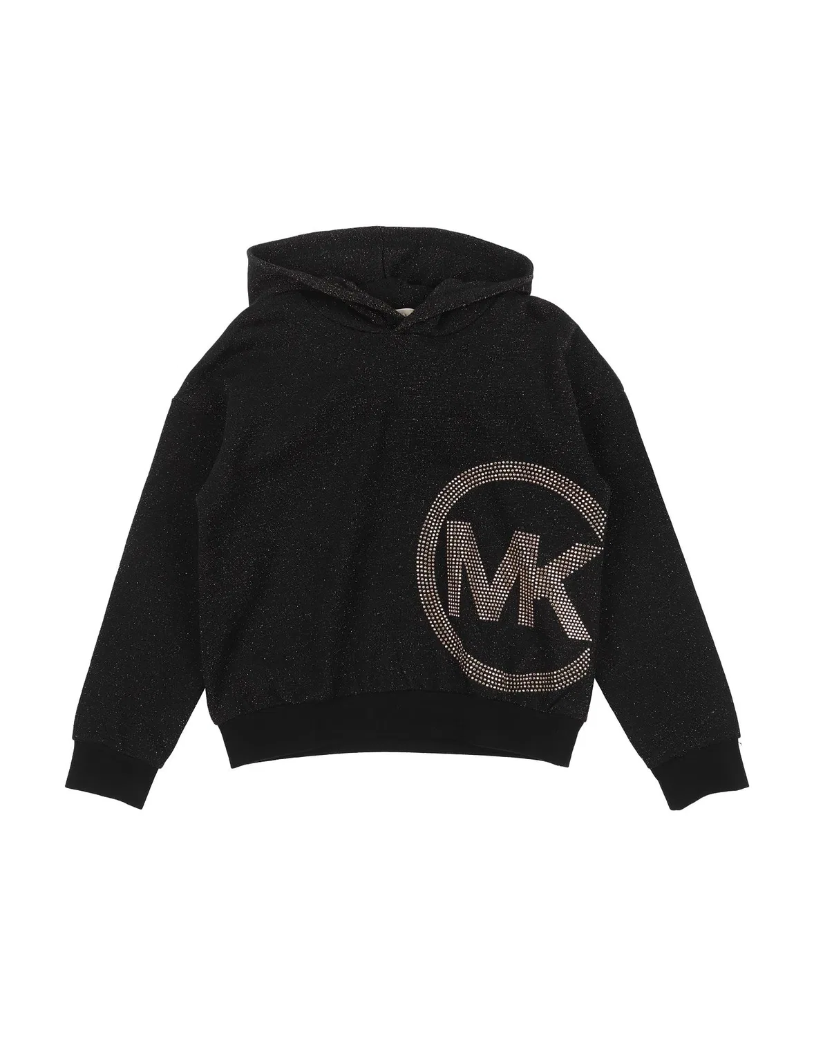 Детское худи из флиса с принтом Michael Kors Kids, черный
