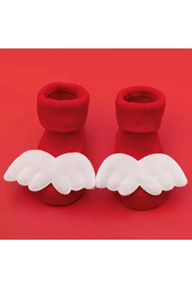 Детские носки для новорожденных хлопковые Plush Angel Wings Myluni, Red
