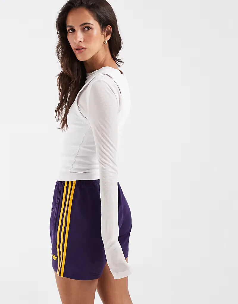 Шорты Adidas Originals Firebird фиолетового и желтого — фото 4