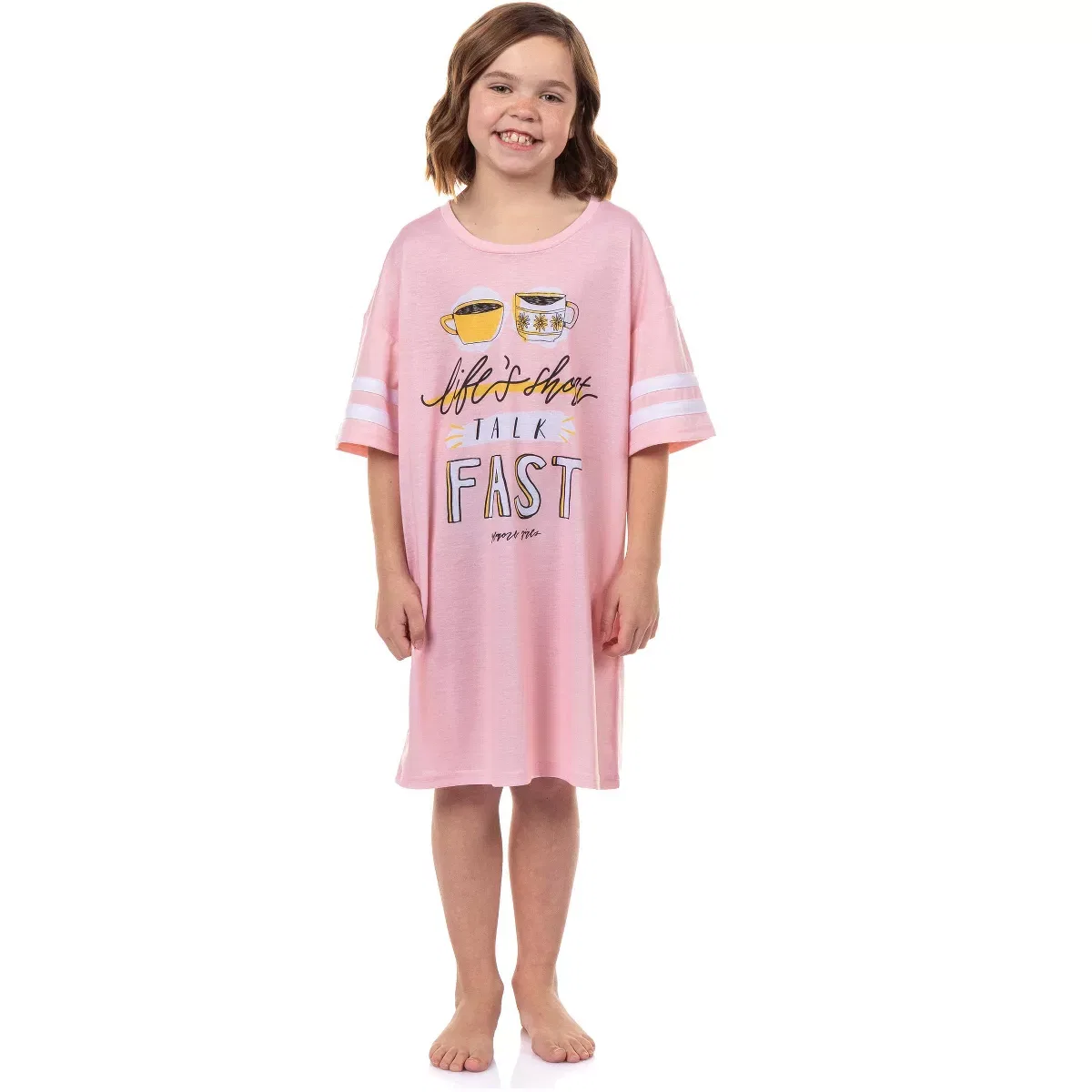 Детская ночная рубашка для девочек с принтом Gilmore Girls Life's Short Talk Fast Varsity INTIMO, Pink