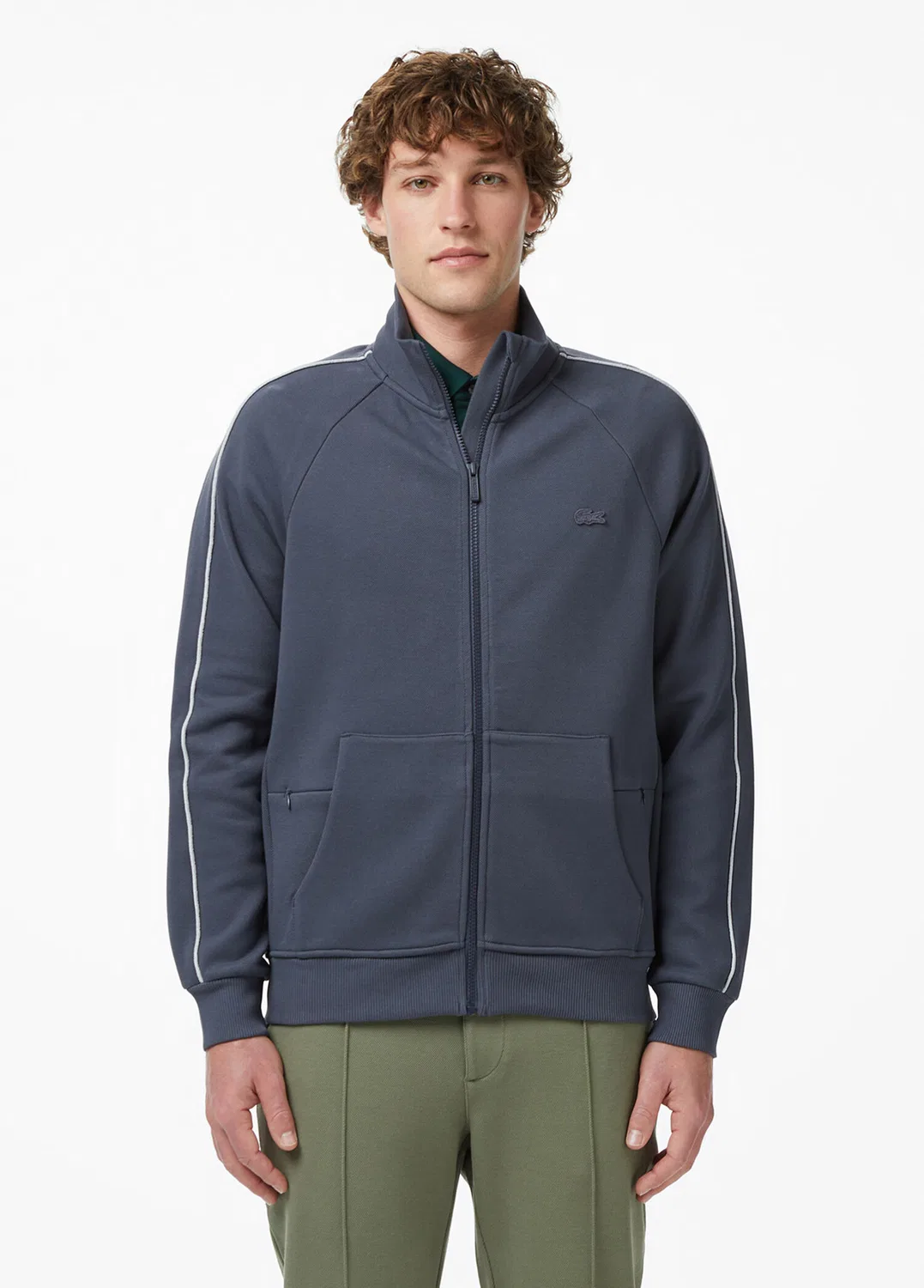 Свитшот на молнии Lacoste, темно-серый