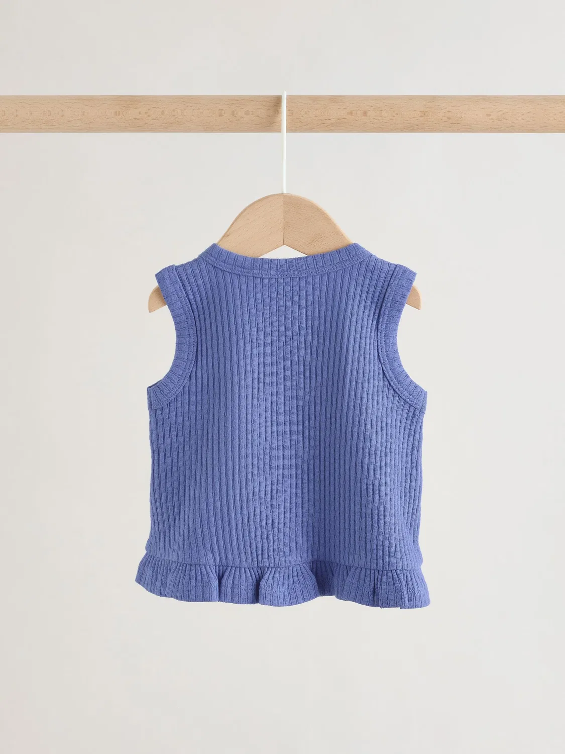 Комплект из топа и широких брюк, Blue Rib Next, голубой — фото 4