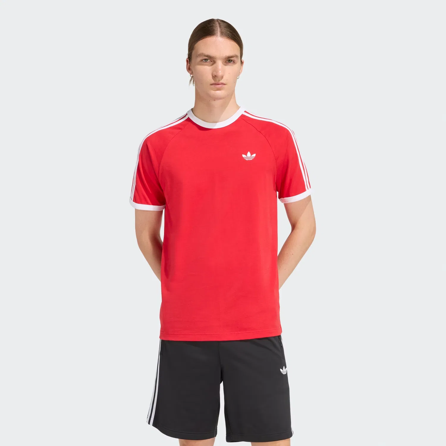 Мужская футболка с полосами 3-Stripes Adicolor Sport Adidas Originals, алый
