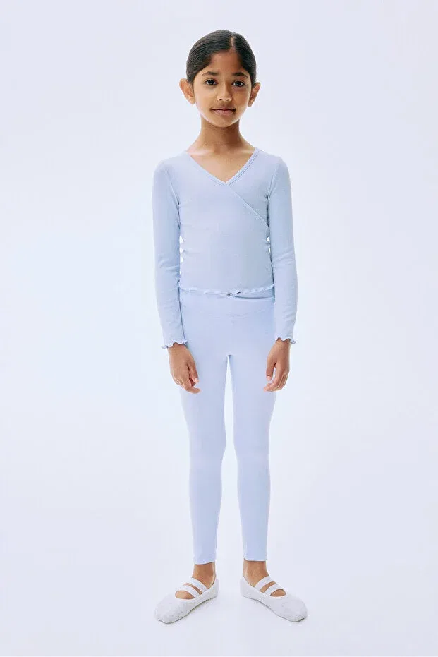 Детские леггинсы для девочек однотонные Softmove H&M, Ice Blue