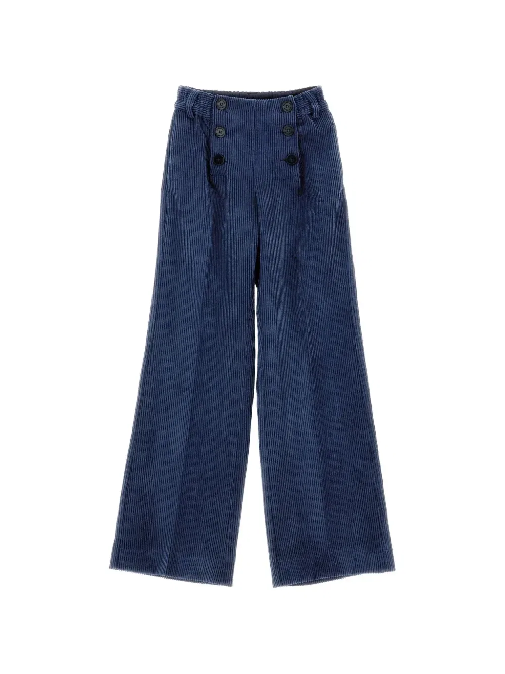 Вельветовые брюки с декором из пуговиц Ermanno Scervino Junior, синий