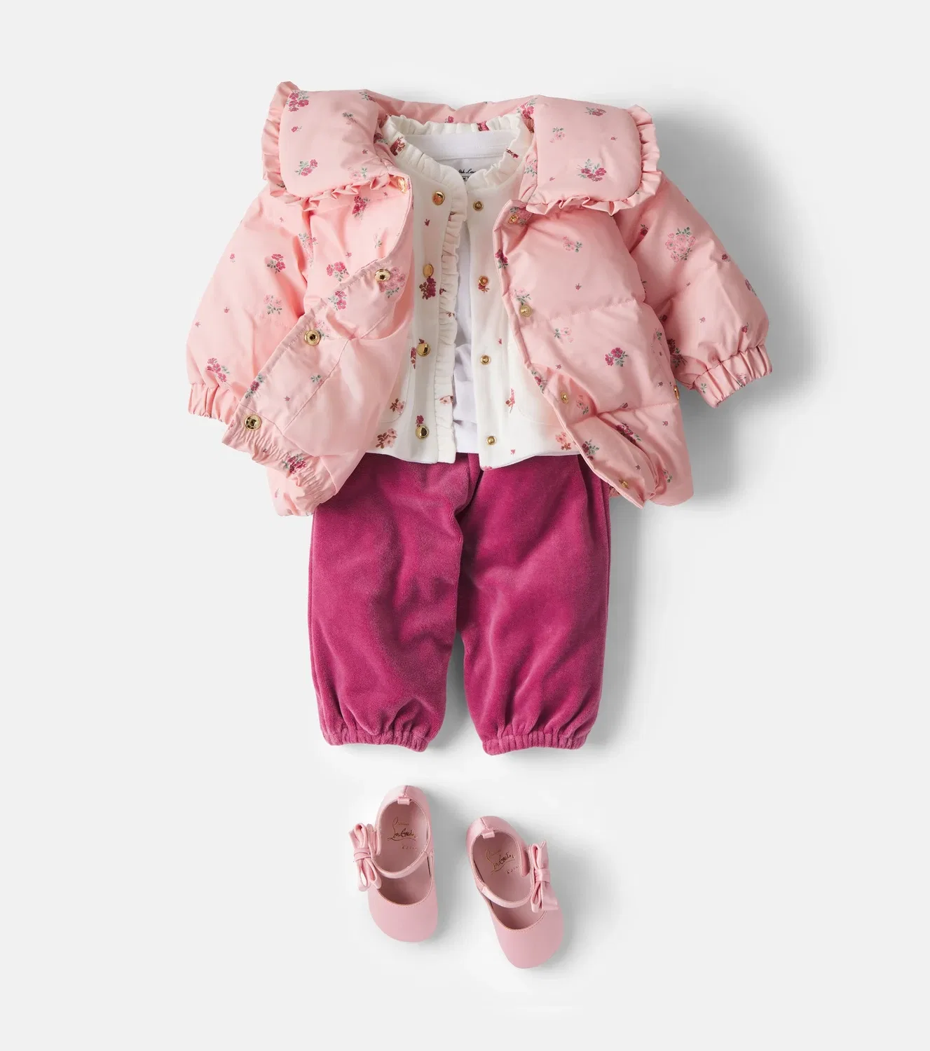 Легкая куртка с цветочным принтом Chloé Kids, розовый — фото 2