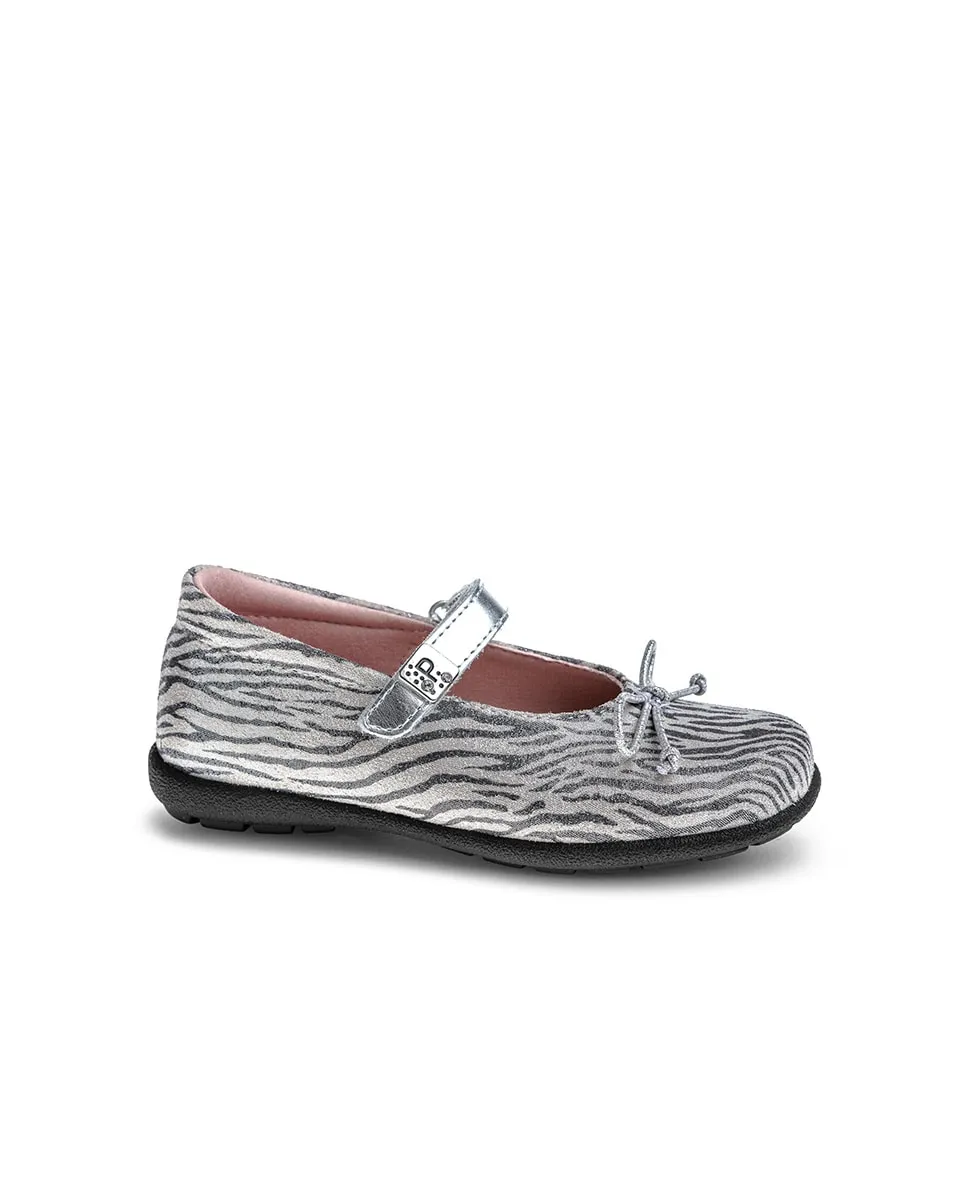 

Детские туфельки из кожи на липучке Pablosky, серебряный