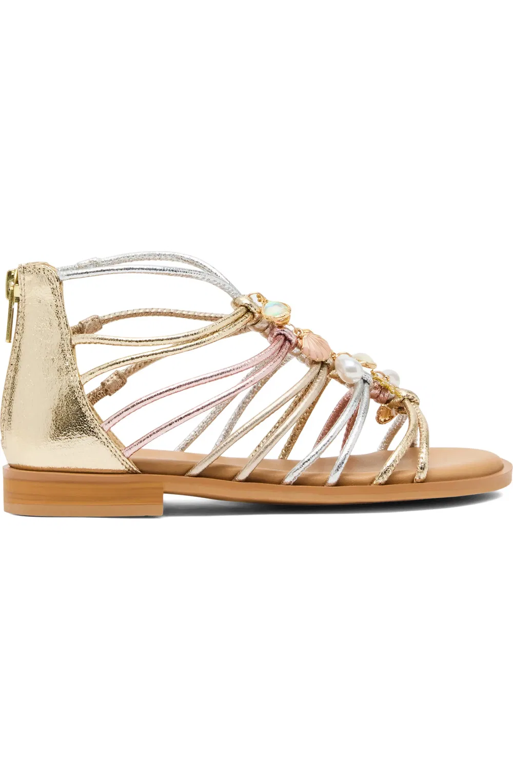 Детские сандалии клетка с подвесками JGlowee Steve Madden, Metallic Multi — фото 2