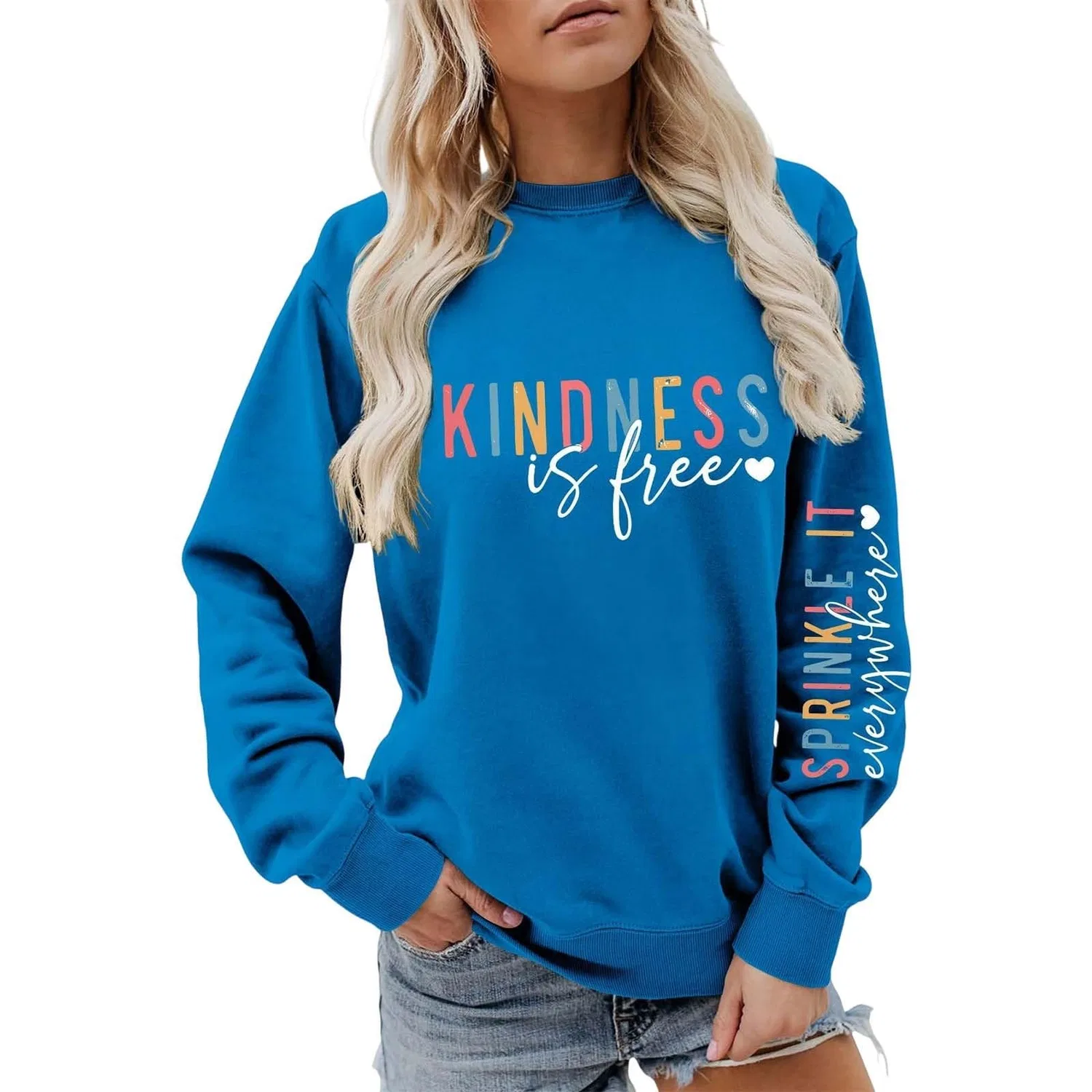 Женский худи с капюшоном с принтом Letter, модель Casual, бренд, Blue