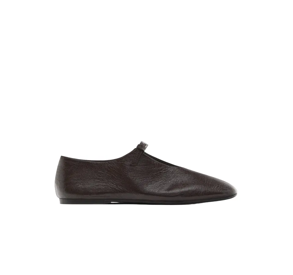

Мягкие балетки с пряжкой Massimo Dutti, коричневый