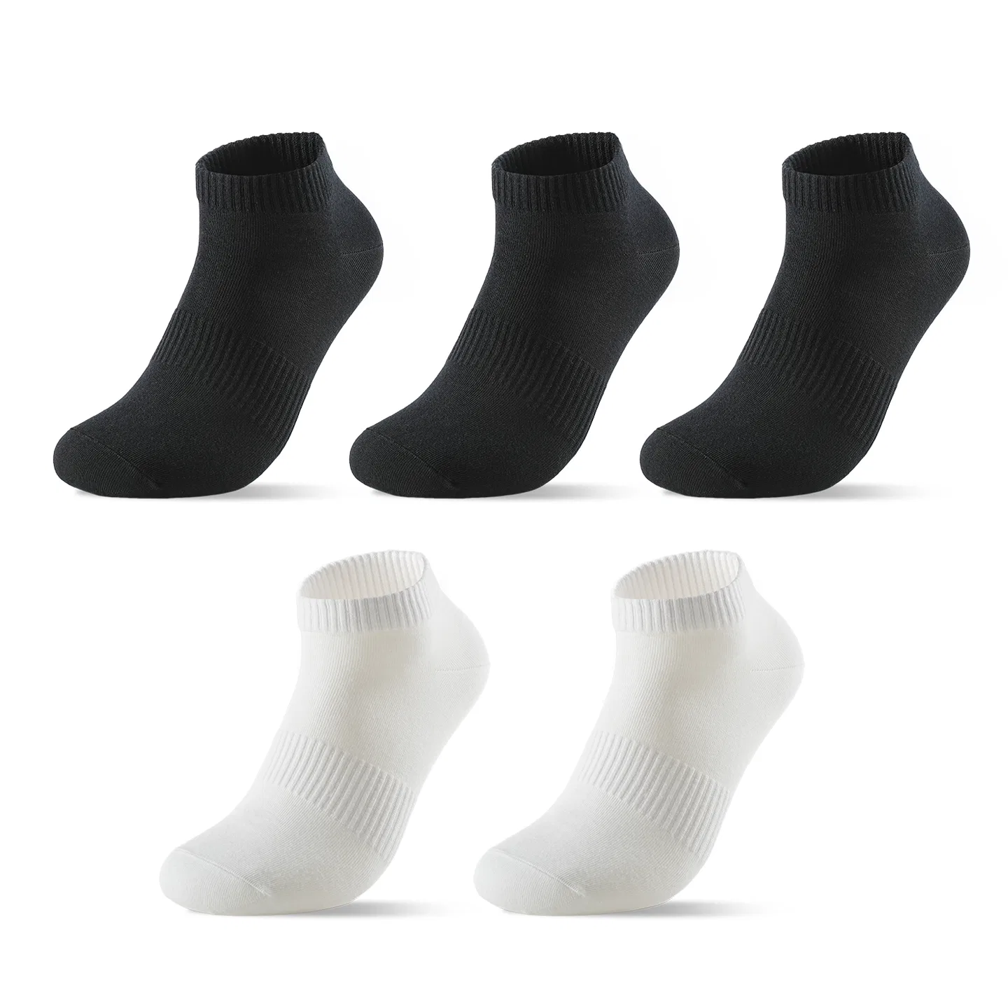 Детские носки-лодочки из хлопка, комплект из 5 пар, Dickies, Black/White