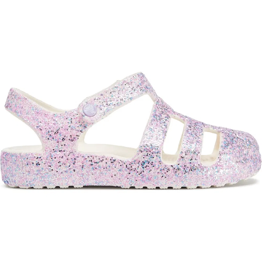 Классические детские сандалии с блестками Crocs, Chalk Multi Glitter — фото 2