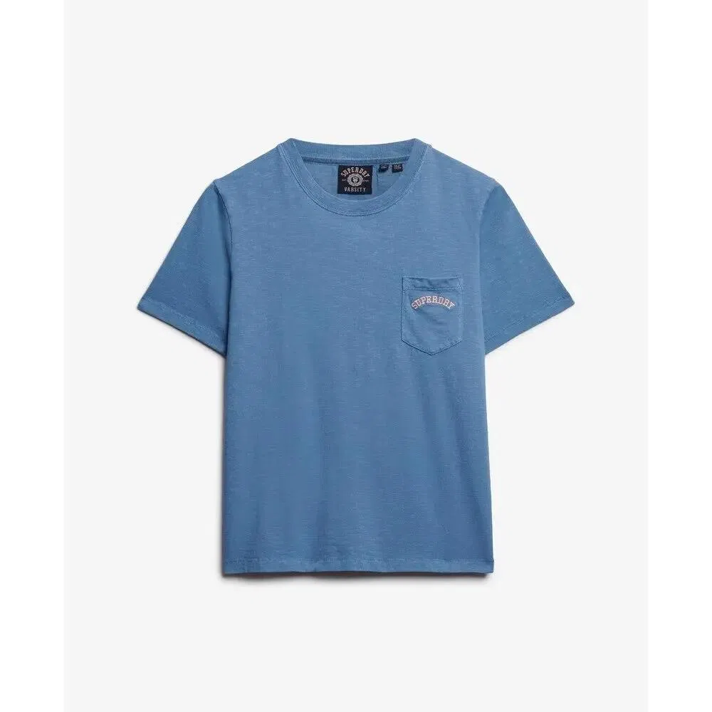 Мужская футболка с нагрудным карманом Superdry Garment Dye Essential, Blau