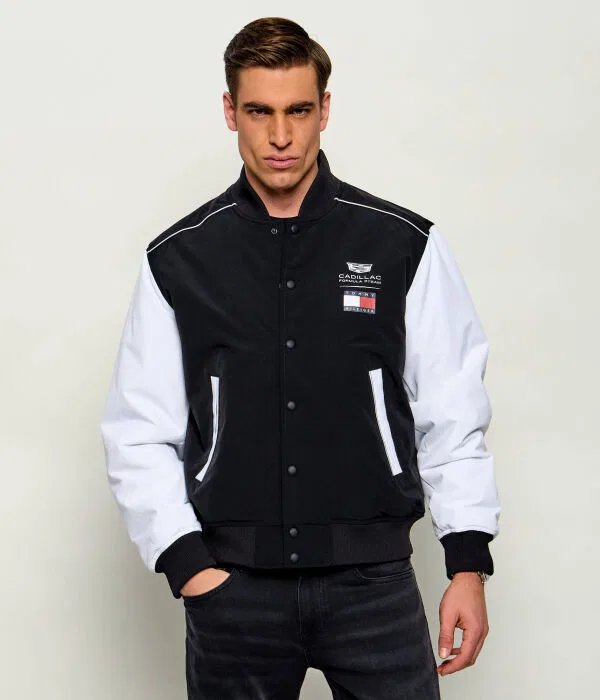 Мужская куртка-бомбер с принтом Script Varsity Tommy Hilfiger, черный