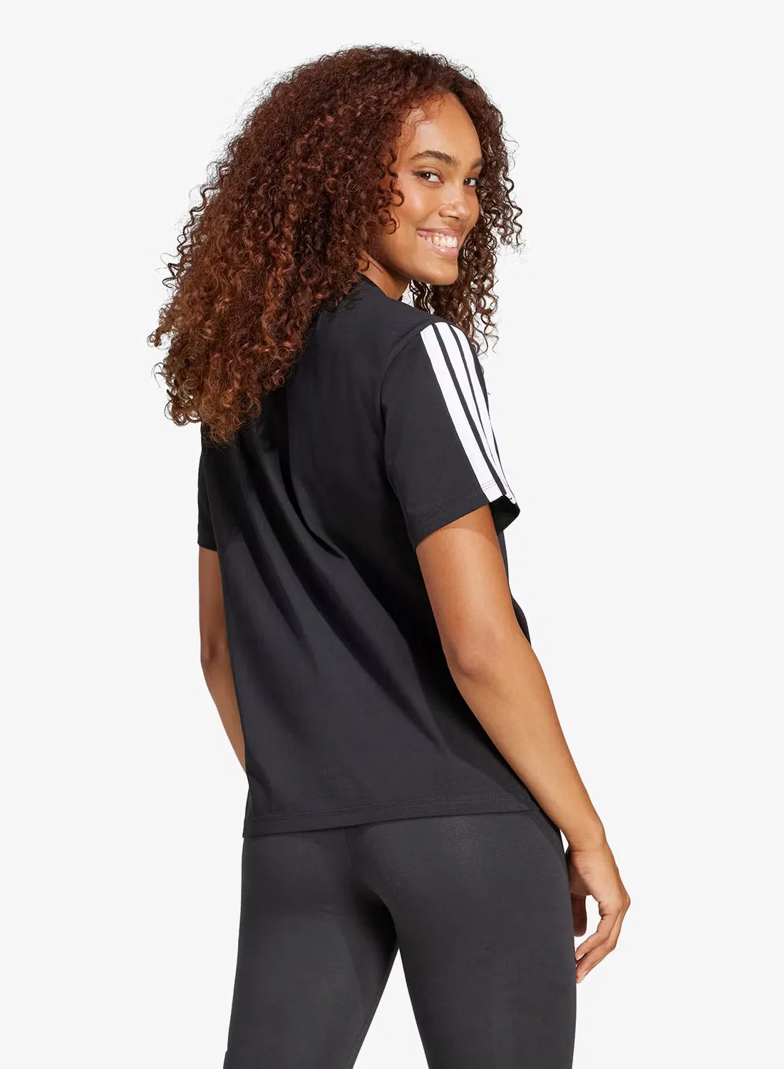 Футболка с принтом 3-Stripes Adidas, черный — фото 2
