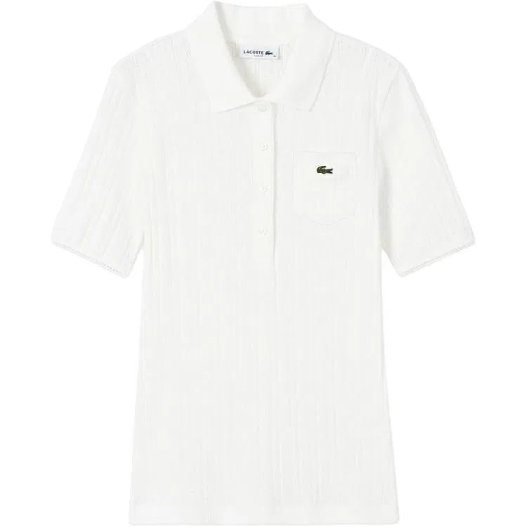 Женское поло LACOSTE, Ecru
