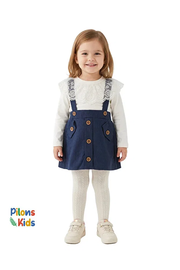 Детский комплект для девочек хлопковый Pilons Kids, Navy Blue