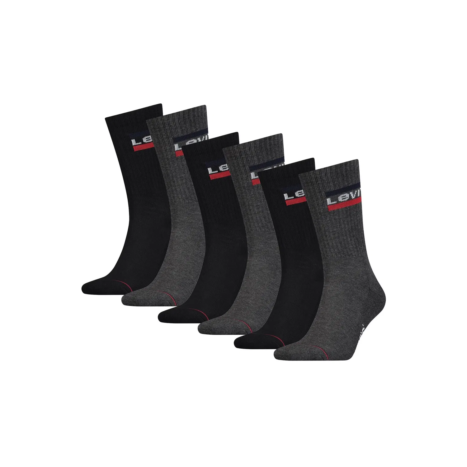 Мужские короткие носки с логотипом Levi's, Black/Gray