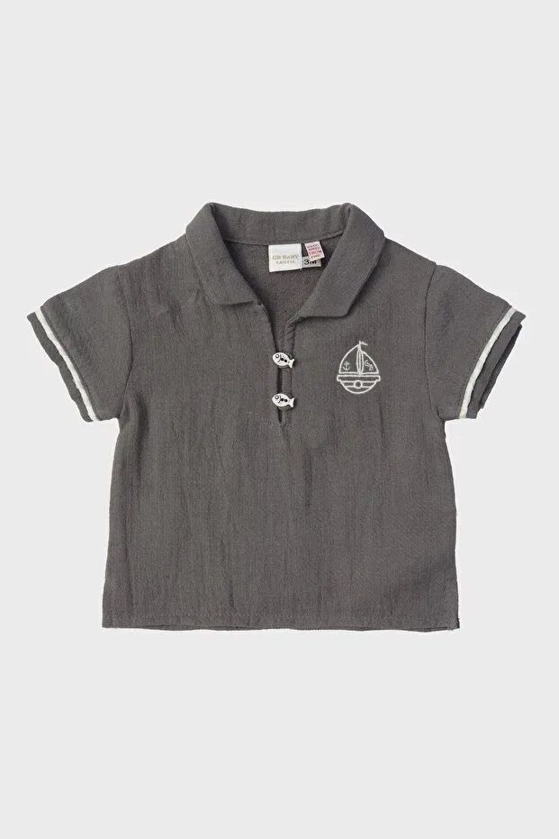 Детская футболка для мальчиков хлопковая Bg Store baby boy gray t-shirt Layette, Gray