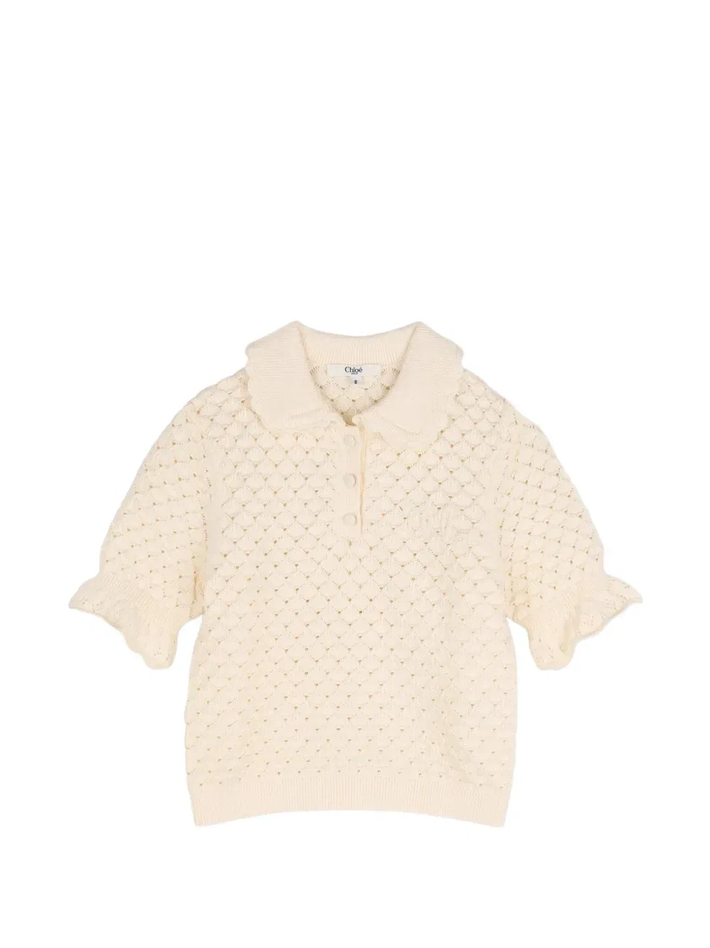 Свитер с оборками Chloe Kids, бежевый