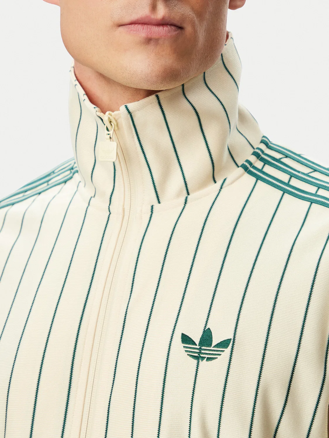 Мужская толстовка стандартного кроя Firebird Pinstripes Track Top Adidas, кремовый — фото 4