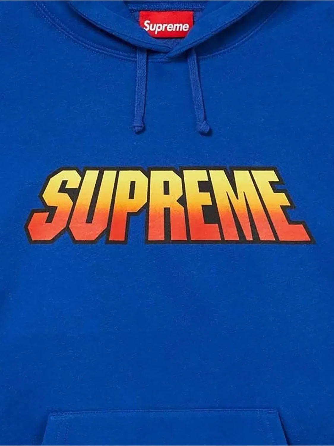 Худи с эффектом градиента и логотипом Supreme, синий — фото 2