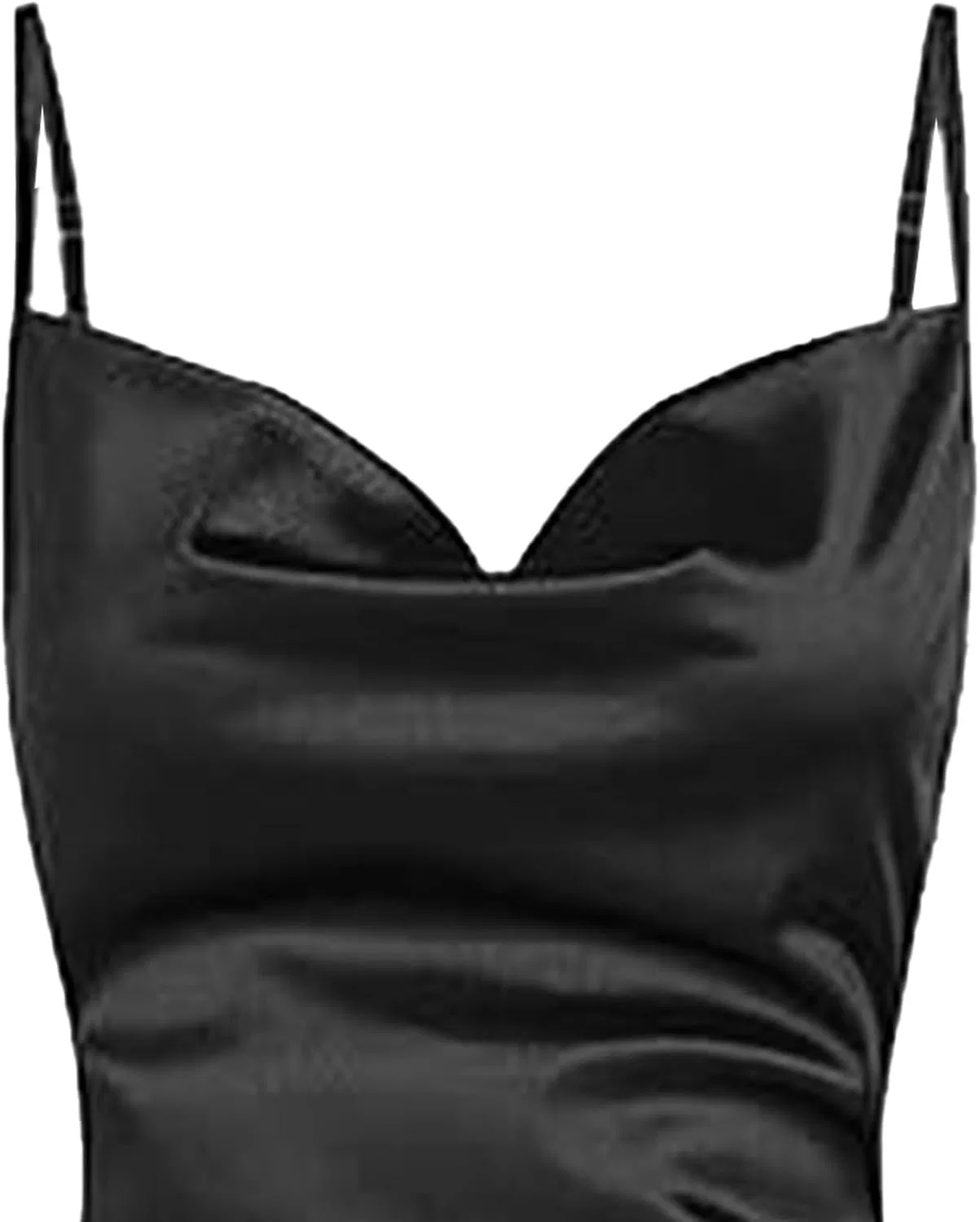 Женское коктейльное платье из атласа с запахом, Black — фото 4