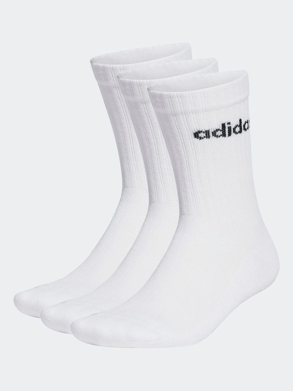 Носки классические, линейный дизайн, 3 пары adidas, белый