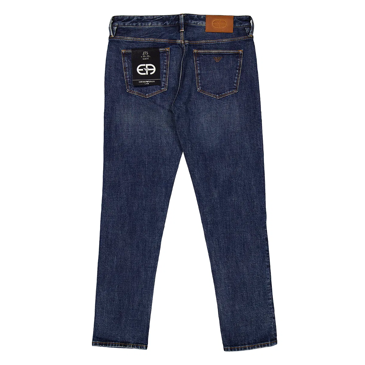 Джинсы J75 Slim-Fit Selvedge Denim Emporio Armani, Blue Denim — фото 2