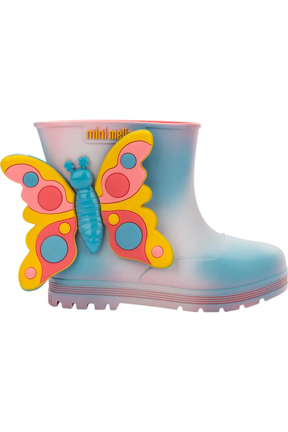 Детские сапоги водонепроницаемые Welly Wonderland Mini Melissa, розовый/синий — фото 2