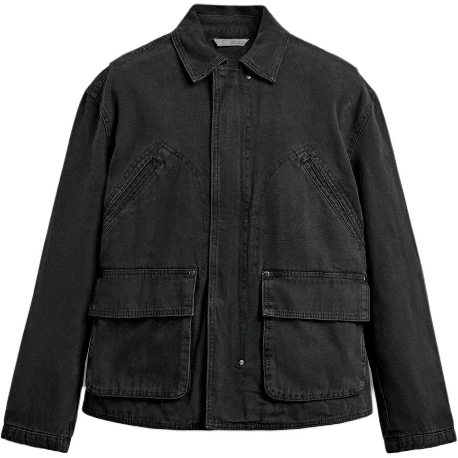 Мужская куртка с лацканами Dark Gray ZARA, Dark Gray