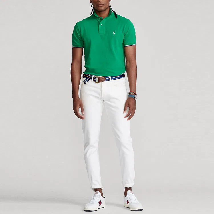Мужское поло Slim Fit Bright Green Polo Ralph Lauren — фото 3