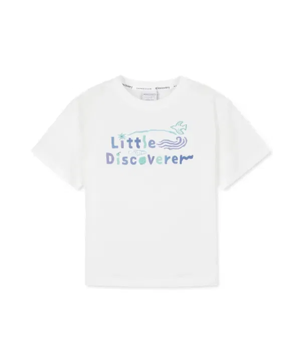 Футболка с графическим принтом, коллаборация, летняя, Discovery Kids, белый — фото 2