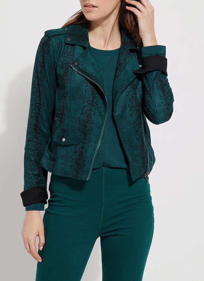 

Мотокуртка Амелия Lyssé New York, цвет malachite snake