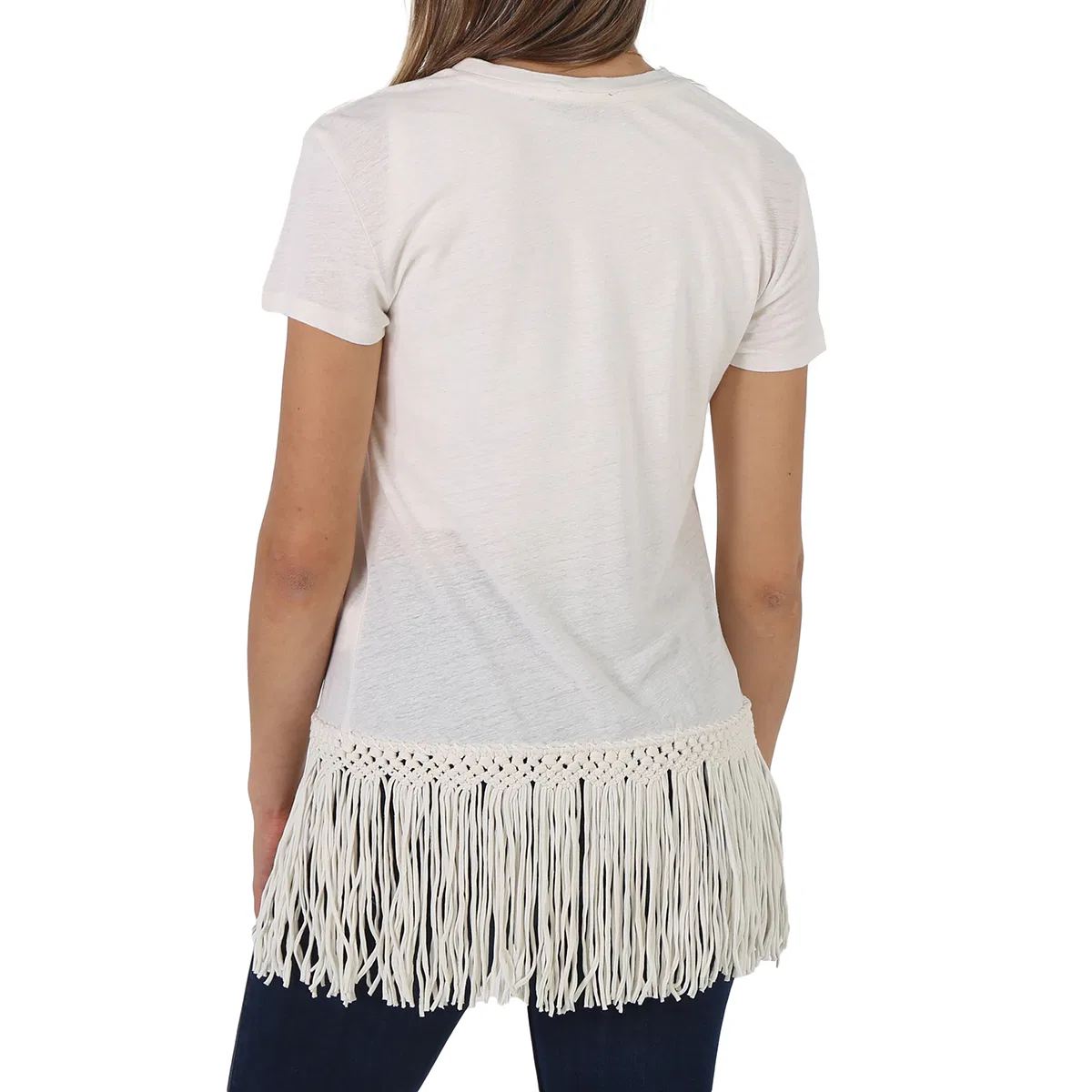 Футболка женская с бахромой Ladies Fringed Hem Polo Ralph Lauren, White — фото 4