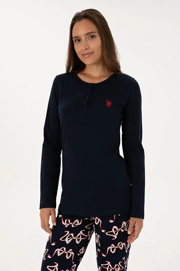 Женская пижама с принтом U.S. Polo Assn., Navy Blue — фото 3
