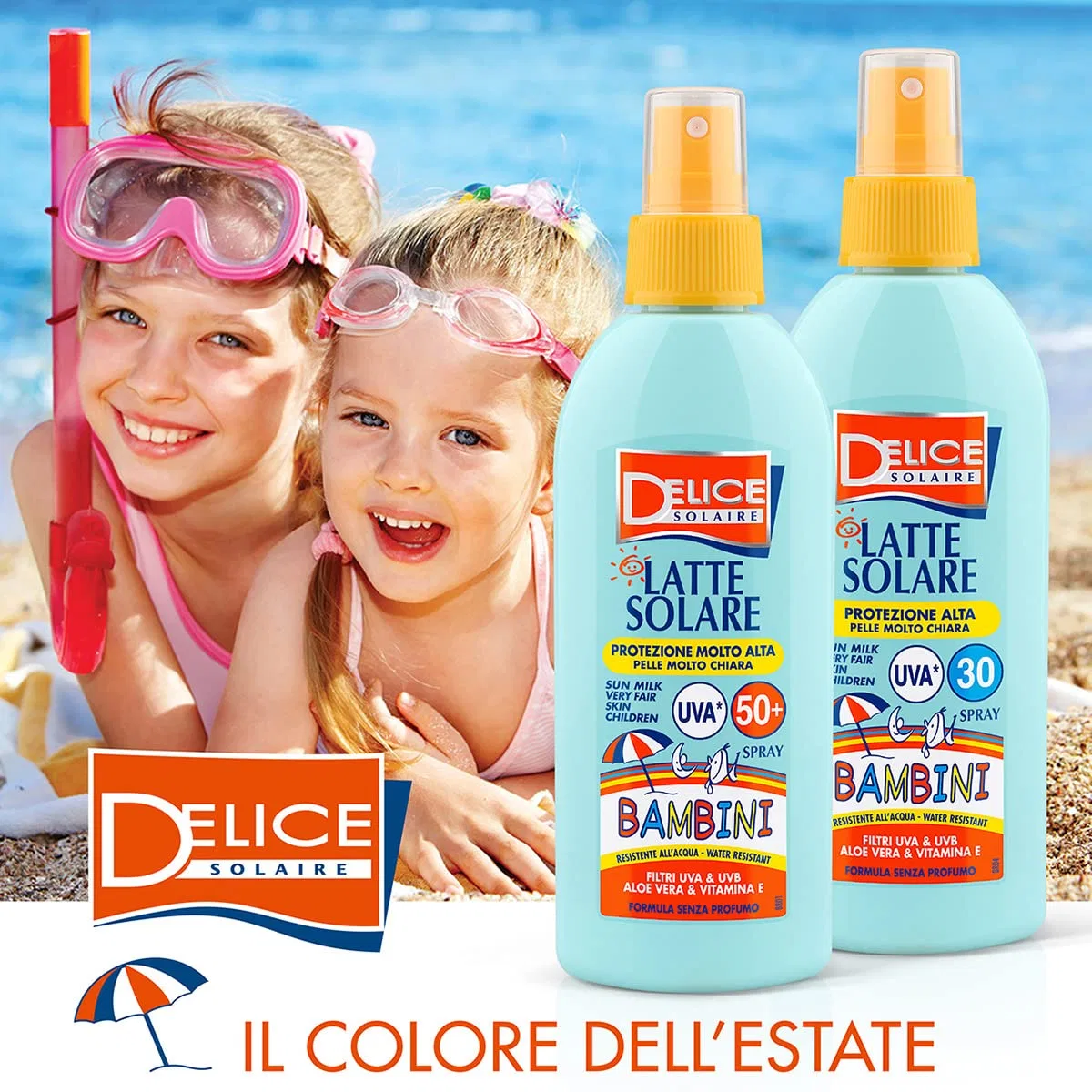 Солнцезащитный лосьон-спрей для детей SPF50+, Delice Solaire, 150 мл, Белый — фото 3