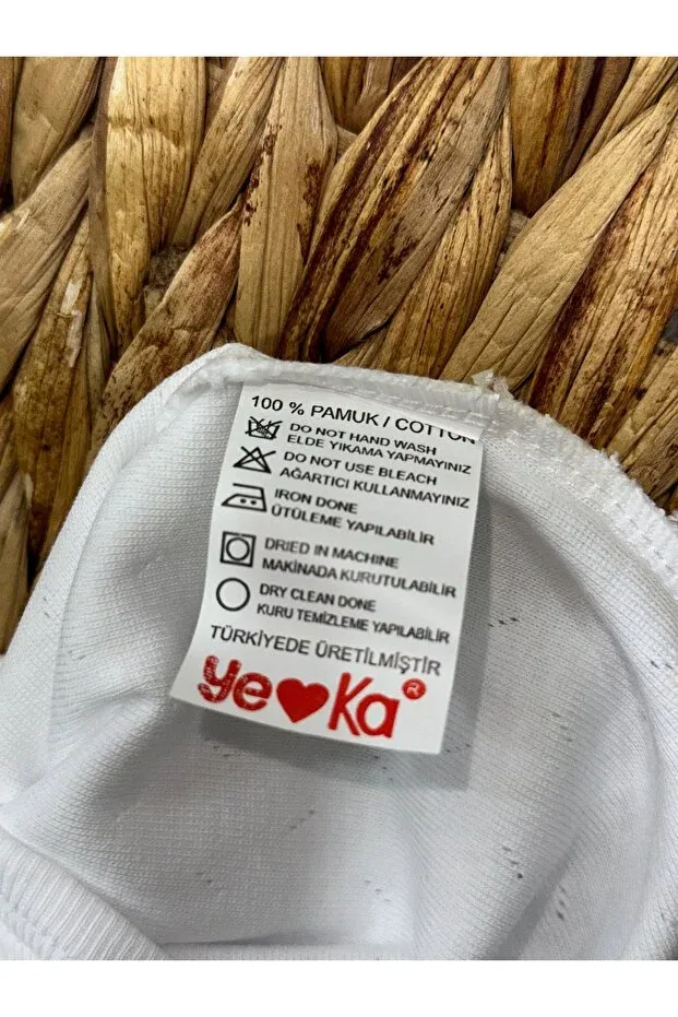 Детское боди для новорожденных с геометрическим принтом Yeka Bebe, White — фото 4