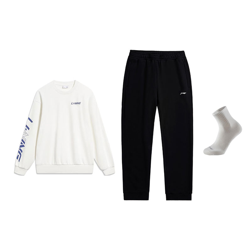 

Li Ning Casual Sportswear Men's Li-Ning, айвори top+черный pants (includes socks)