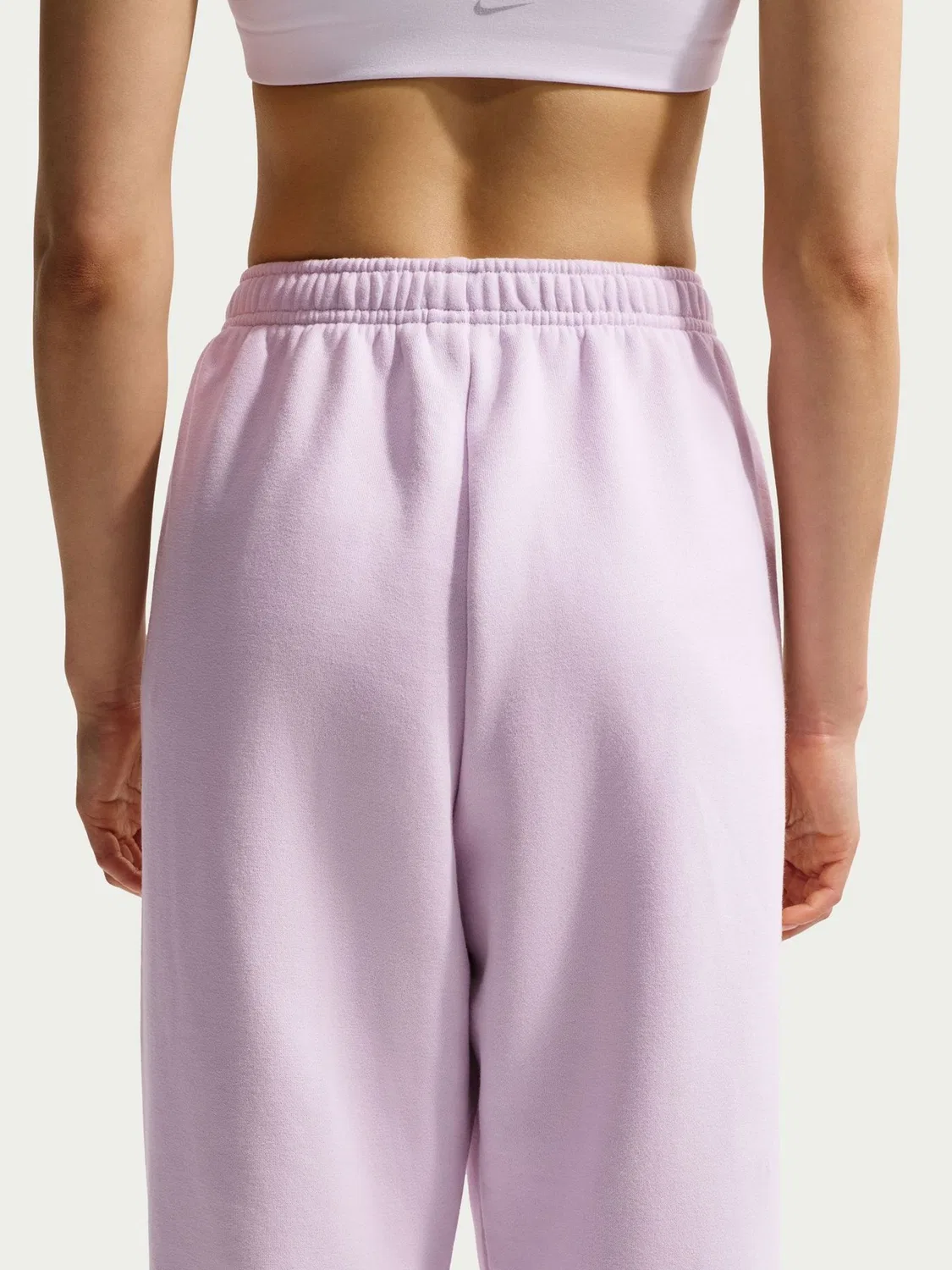 Джоггеры Nike Studio Fleece Oversized Cuffed, Bleached Lilac — фото 4