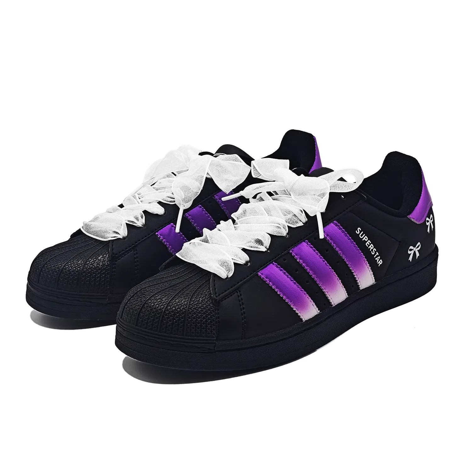 Детские кеды для скейтбординга с перламутровым покрытием Adidas Originals Superstar 2, Pearlescent Purple — фото 4