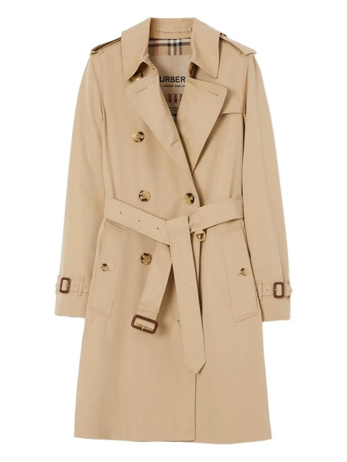 Полиуретановый тренч 'The Kensington' Burberry, бежевый