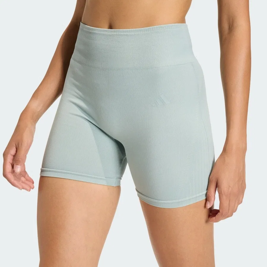 Женские леггинсы с принтом adidas Performance KE5840 Workout Essentials 4 Inch Leggings Knit, Светло-зеленый — фото 4