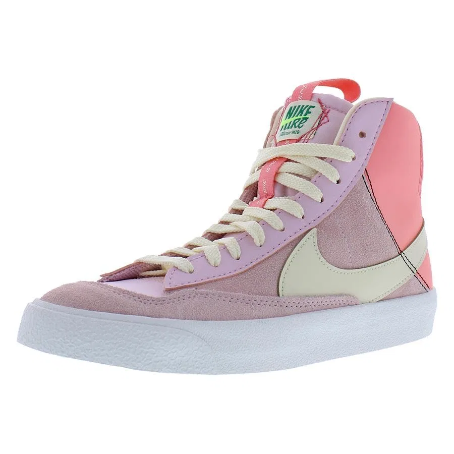 Детские кроссовки для мальчиков с принтом Blazer Mid '77 Se NIKE, Pink Coconut Milk Pink Gaze Foam — фото 4