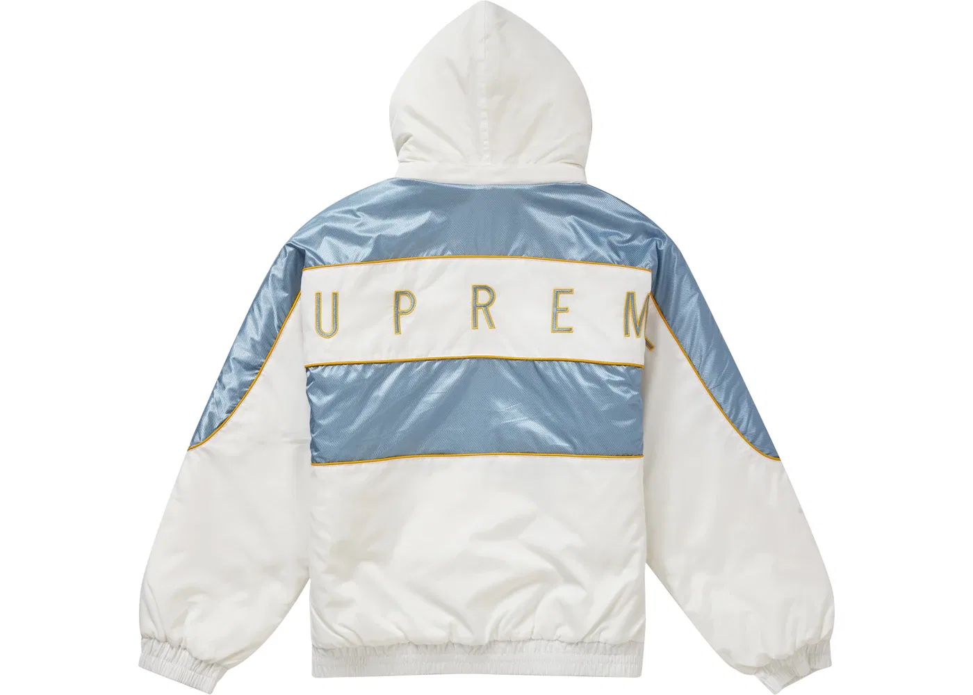 Мужская куртка пуховик с контрастной окантовкой Supreme Sports Piping Puffy, белый — фото 3