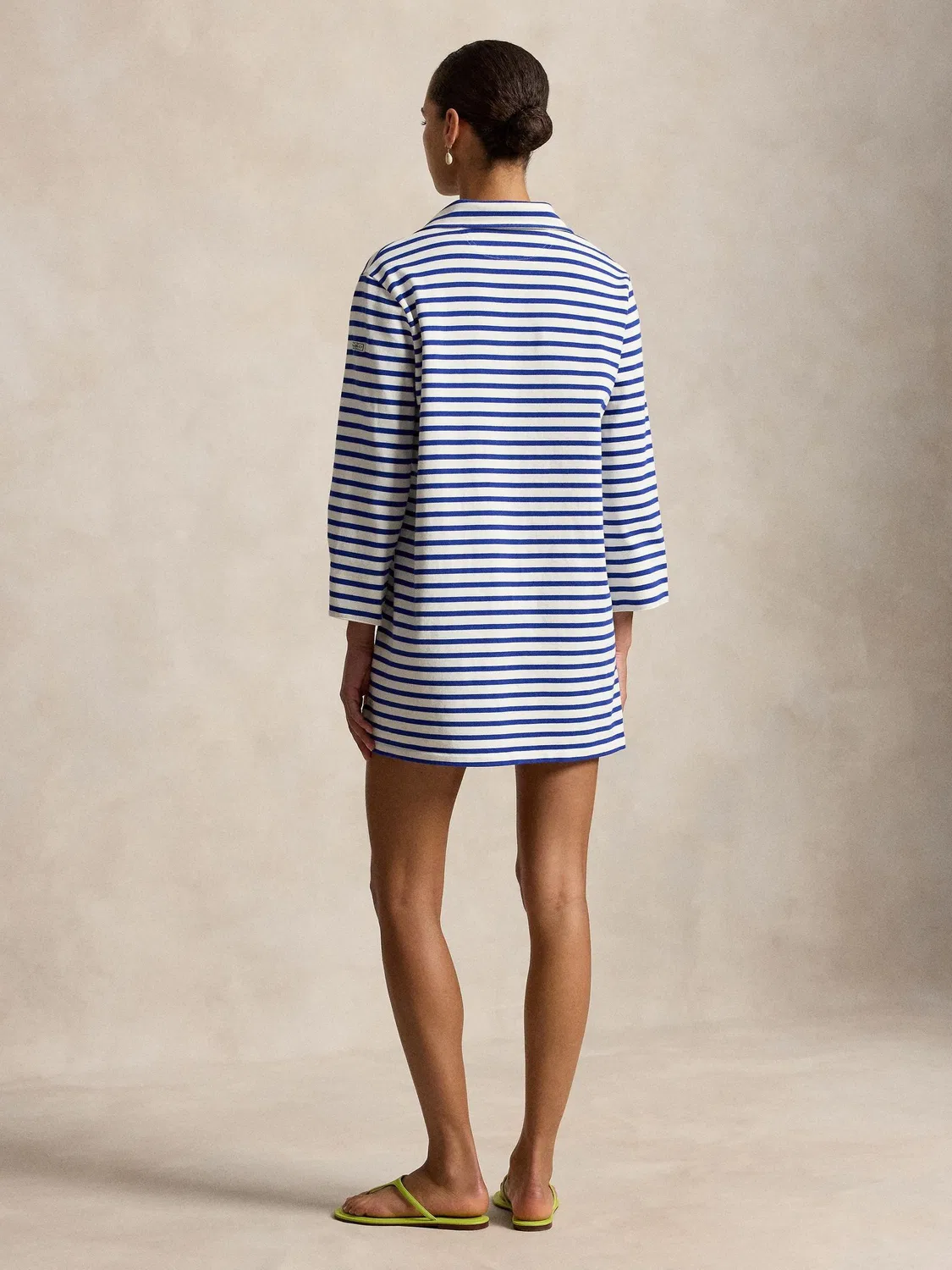 Платье-туника с поло, Heavy Cotton Jersey Striped Polo Ralph Lauren, синий — фото 2